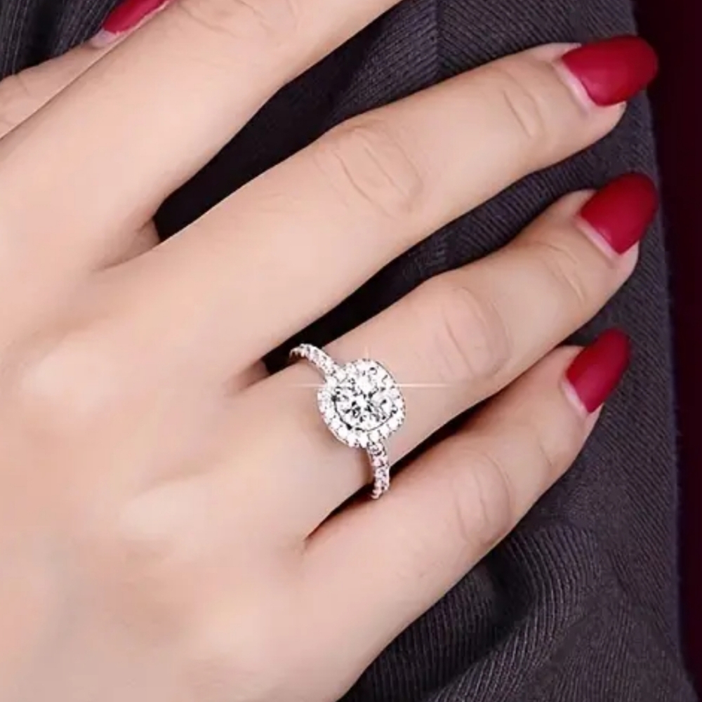 Gorgeous 3ct Certified Lab Diamond Halo Pave' Ring - Picture 2 of 8